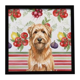 Tawny Briard Vegetables Framed Metal Print Bathroom, Kitchen, Office, Home Decor Wall Art Ready to Hang, Square, 8X8