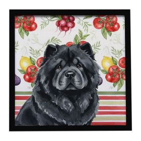 Black Chow Chow Vegetables Framed Metal Print Bathroom, Kitchen, Office, Home Decor Wall Art Ready to Hang, Square, 8X8