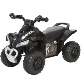 NO Power Kids Ride On Push Car, Ride Racer, Foot-to-floor Sliding Car, Walking ATV Toy With Music, Lights, For 1.5-3 Years Old, Black (Color: Black)
