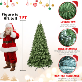 Prelit 5.6.7.8.9ft PVC Tree  Memory Wire (Option: 7foot PVC tree)