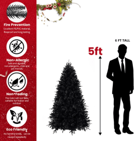 4.5.6.7.7.5.8.9ft PE  PVC Mixed Black Tree (Option: 5feet mixed black tree)