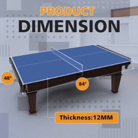 7ft  Mid-Size Ping Pong Conversion Top Foldable  Portable Table Tennis Table Top For Indoor Games (Color: Blue)