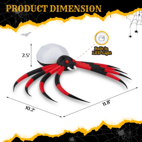 11.8 FT Halloween Inflatables Crawling Spider Outdoor Decorations With Rotating LED Lights (Option: As picture)