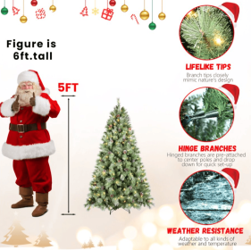 7.5ft PVC Hard Needle Mixed Tree Pine Cone 51pcs (Option: 5feet hard needle PV)